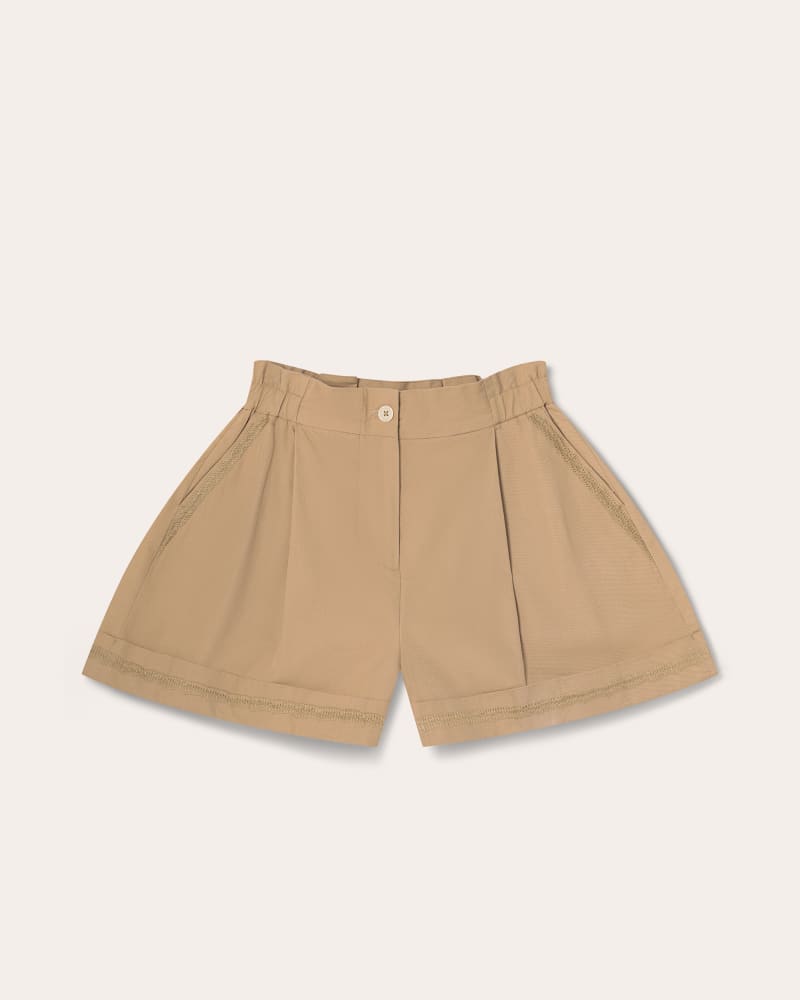 Front of a size 12 Duinen Emb Short in Driftwood by Merlette. | dia_product_style_image_id:348219